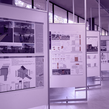 Exposición en la FAU del Concurso de ideas Prototipo -módulo- Punto de Referencia Barrial